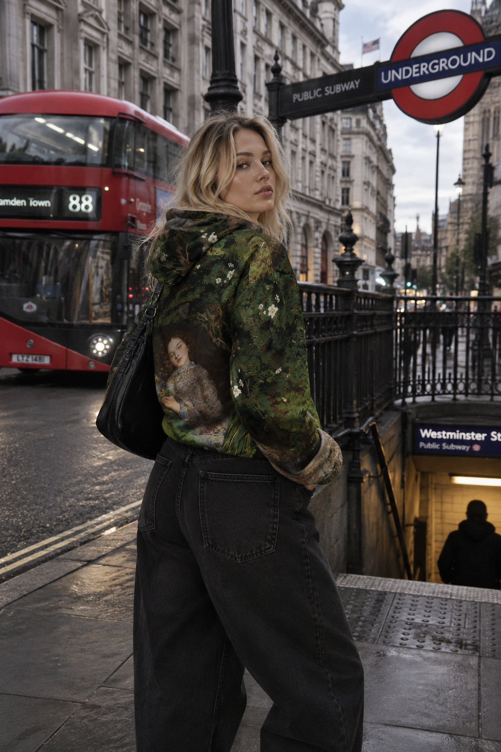 Ophelia Cropped Windbreaker - John Everett Millais Fine Art Jacket